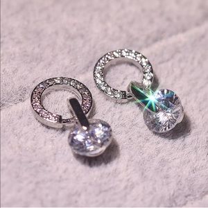 Dainty Sterling Silver Earrings with CZ stones